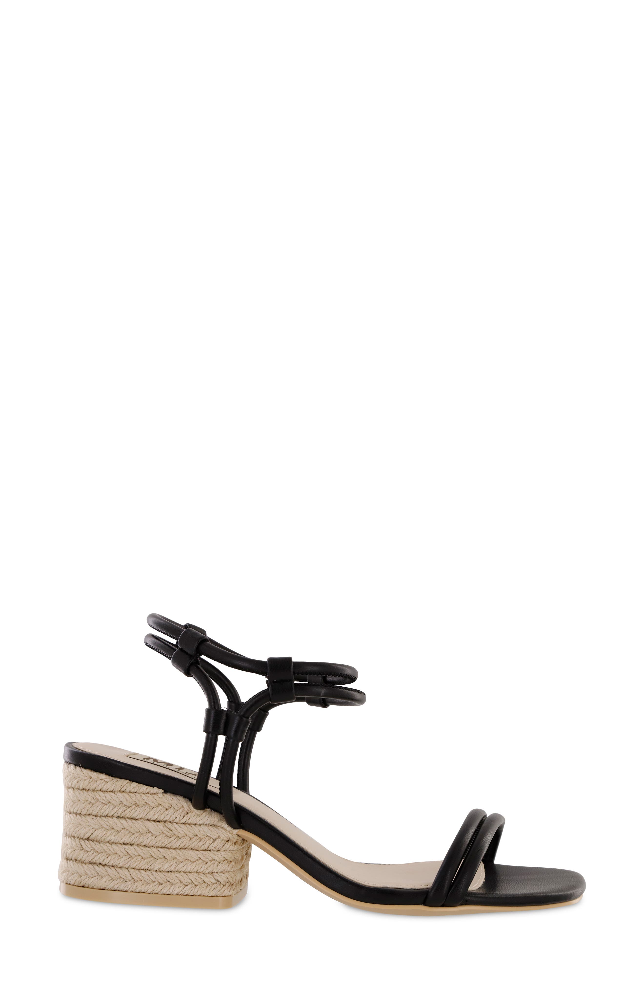 Ione Ankle Strap Espadrille Sandal, Alternate, color, BLACK