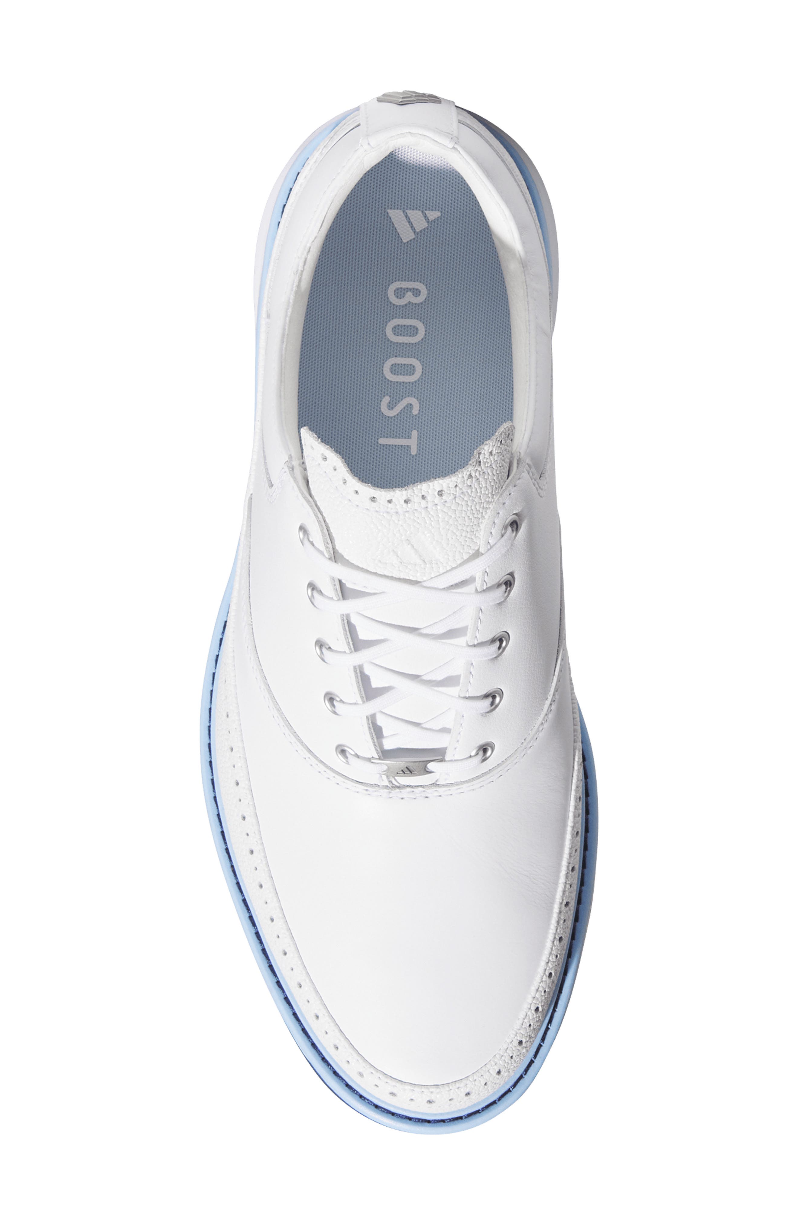 adidas MC80 Spikeless Golf Shoe, Alternate, color, White/ Blue