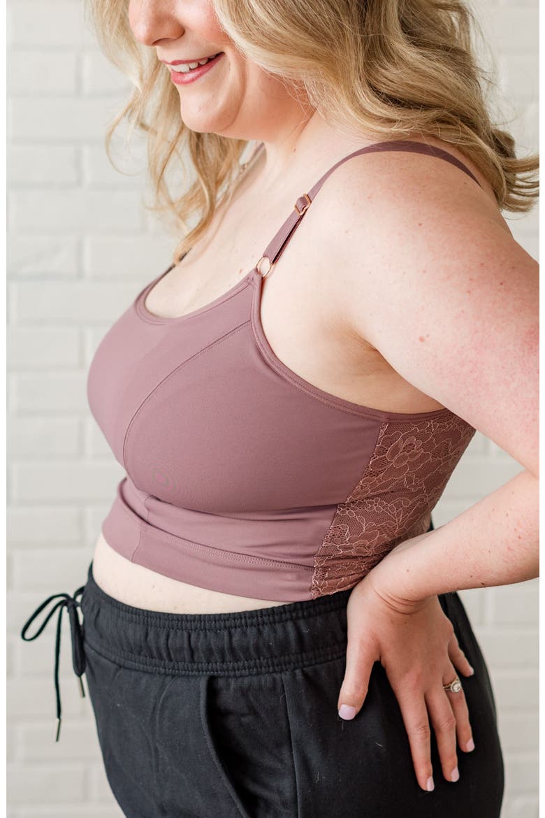 Busty Size Amelia Pumping and Nursing Crop Cami, Alternate, color, Mauve