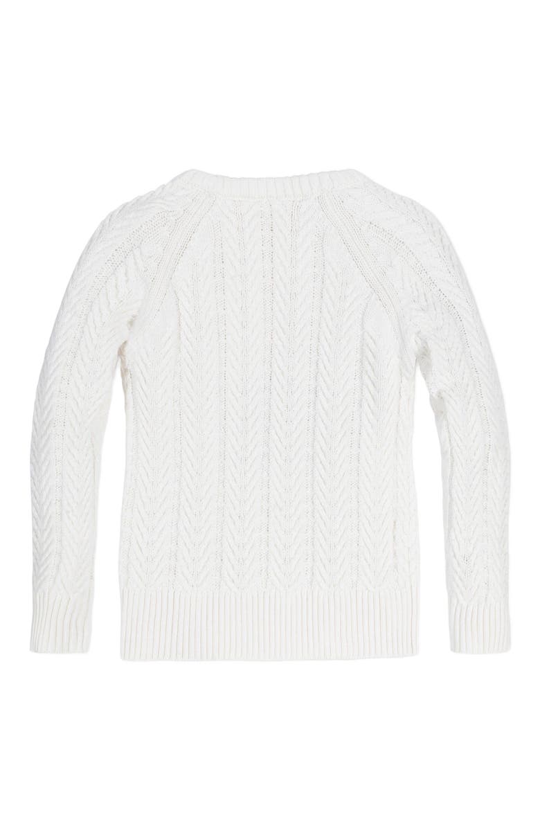 Hope & Henry Baby Girls' Organic Raglan Cable Sweater, Infant, Alternate, color, Soft White Leaf Cable