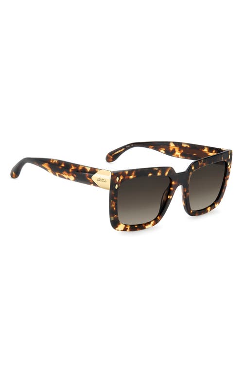 Isabel Marant 55mm Gradient Rectangular Sunglasses In Havana/brown Sf