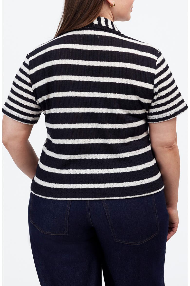 Stripe Knit Polo, Alternate, color, VINTAGE IVORY
