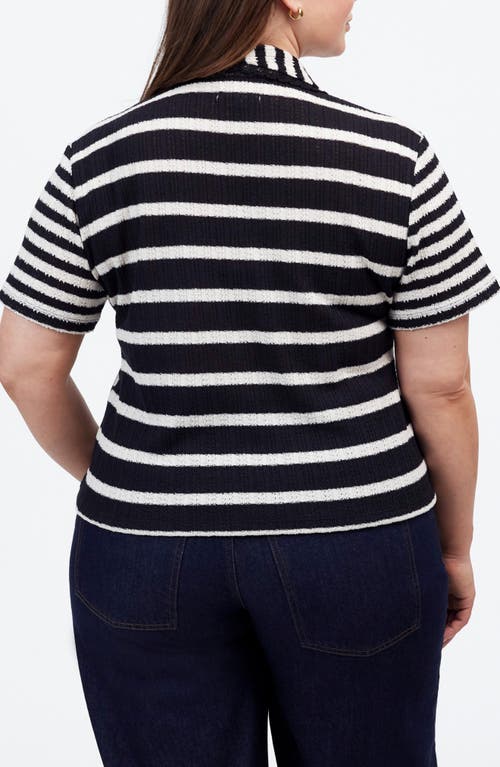 Madewell Stripe Knit Polo In Vintage Ivory