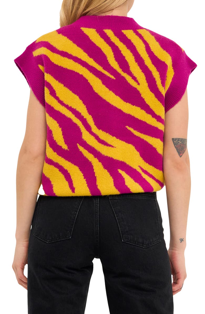 Grey Lab Zebra Stripe Sweater Vest, Alternate, color, 