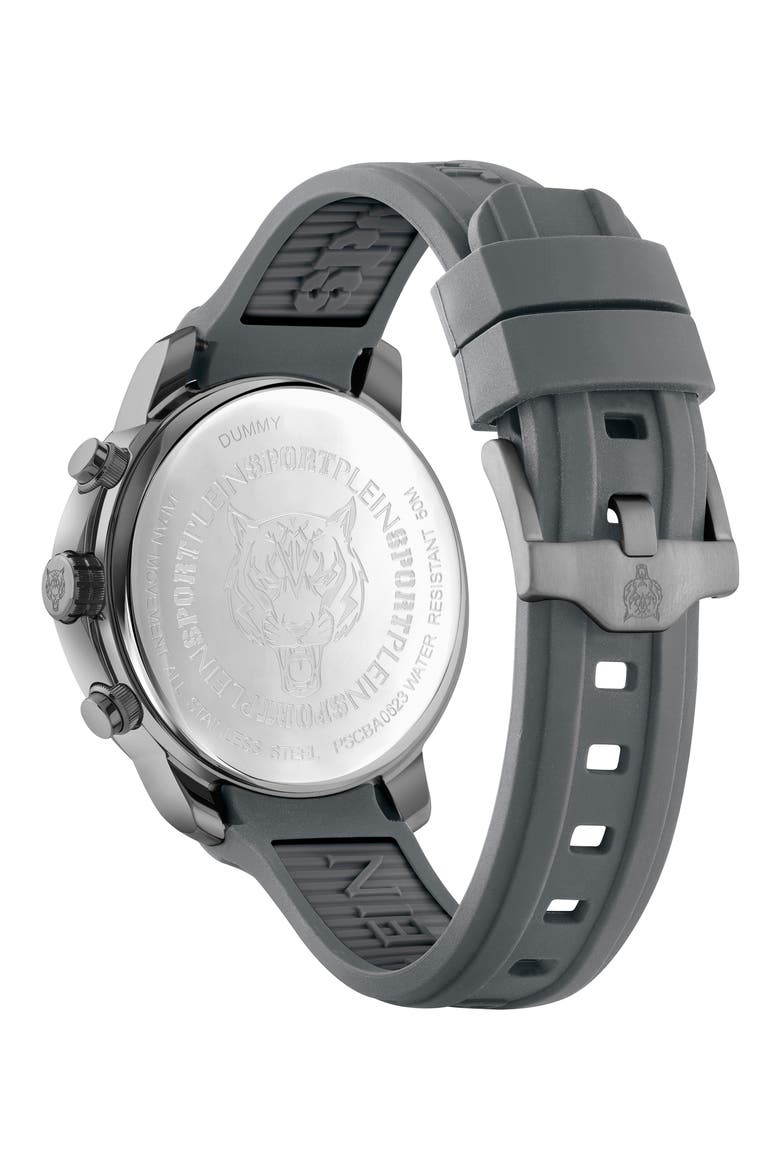 Camo Dial Three-Hand Quartz Silicone Strap Watch, 43mm, Alternate, color, GUN