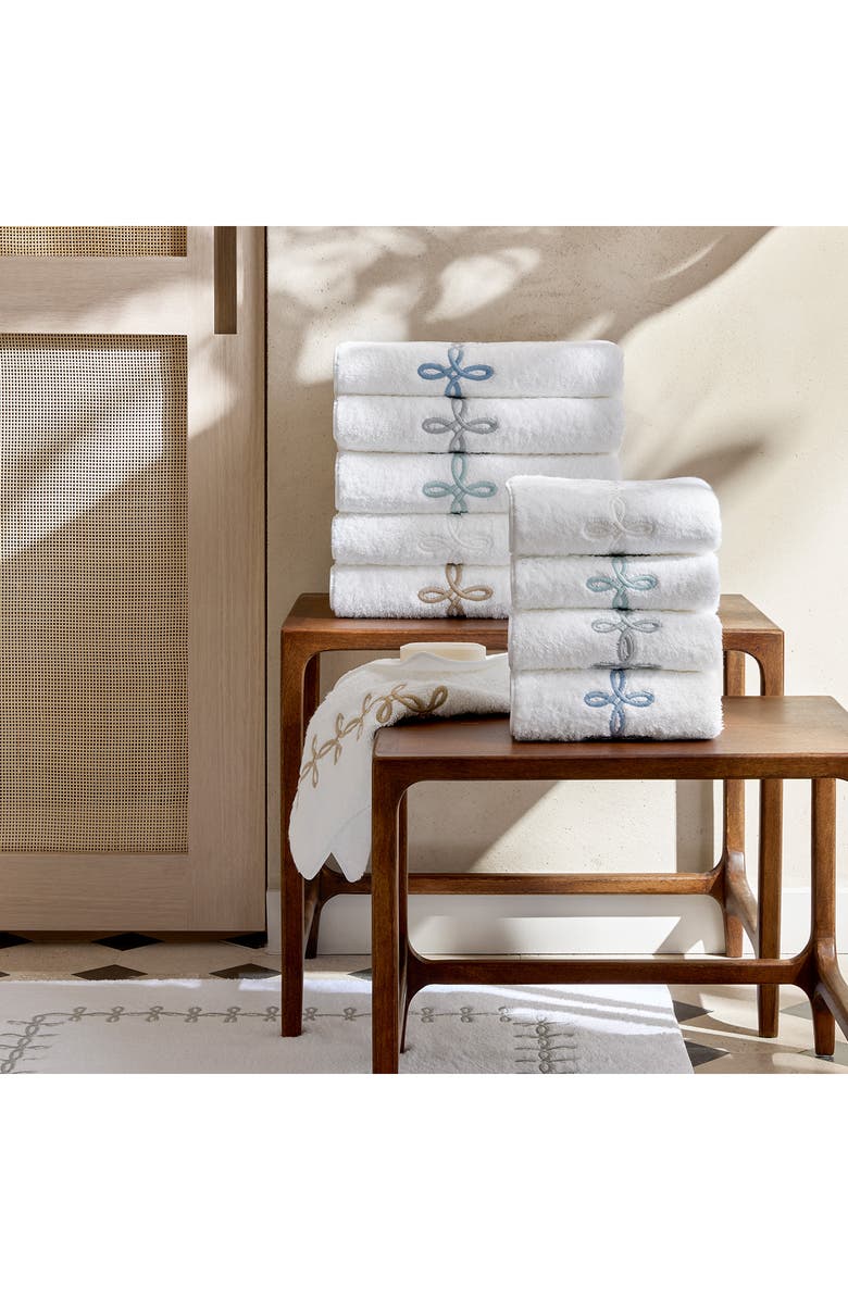 Matouk Gordian Knot Egyptian Cotton Wash Cloth, Alternate, color, Silver