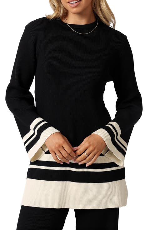 Lowell Stripe Bell Sleeve Sweater