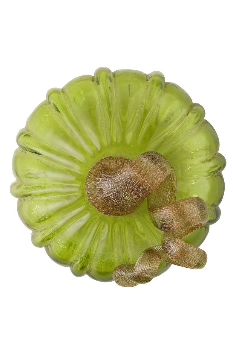 Glitzhome Crackle Glass Short Pumpkins, Alternate, color, Green