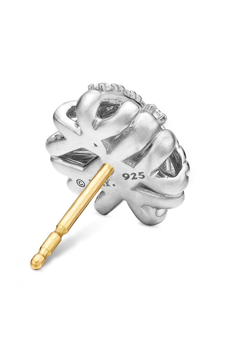 David Yurman Crossover Stud Earrings with Diamonds, Alternate, color, Silver/ Gold