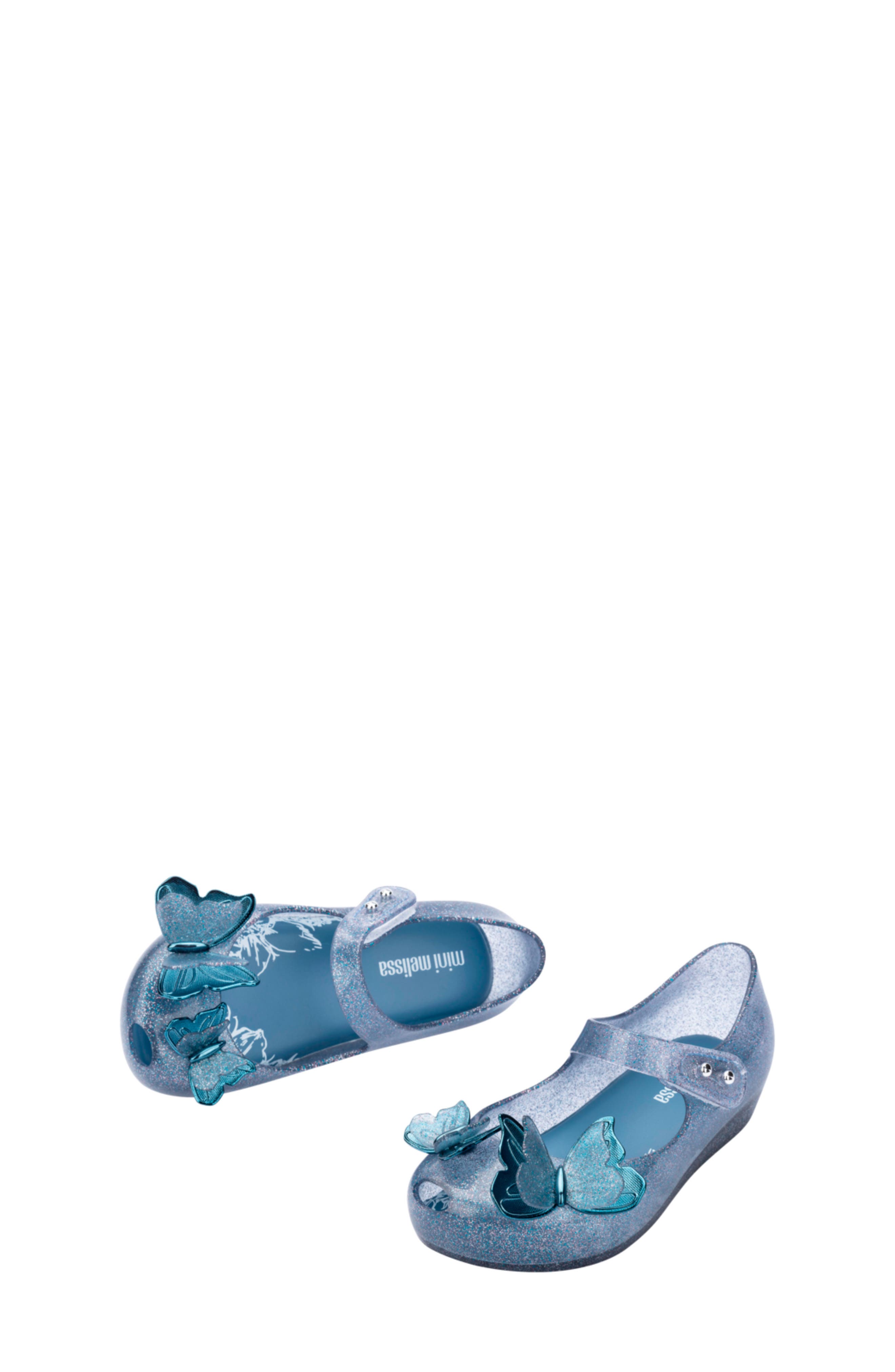 Ultragirl Butterfly Mary Jane Flat, Alternate, color, GLITTER BLUE