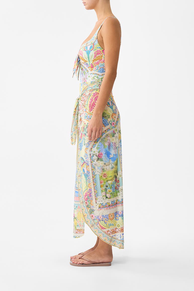 Layered Long Sarong Skirt W Tie Front, Alternate, color, Navàs Nouveau