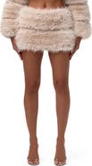 Naked Wardrobe Pelted Faux Fur Miniskirt