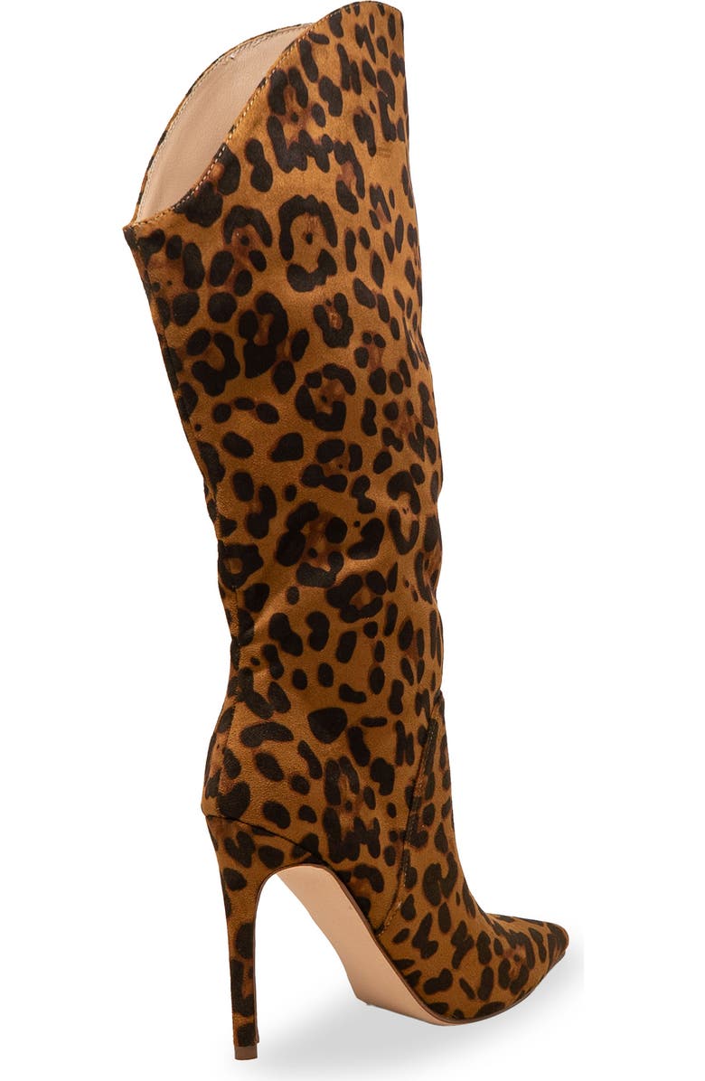 CHASE AND CHLOE Adonis Asymmetric Stiletto Boot, Alternate, color, Leopard