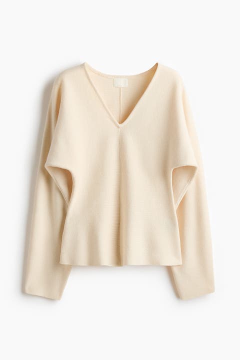 Knitted V-neck Top