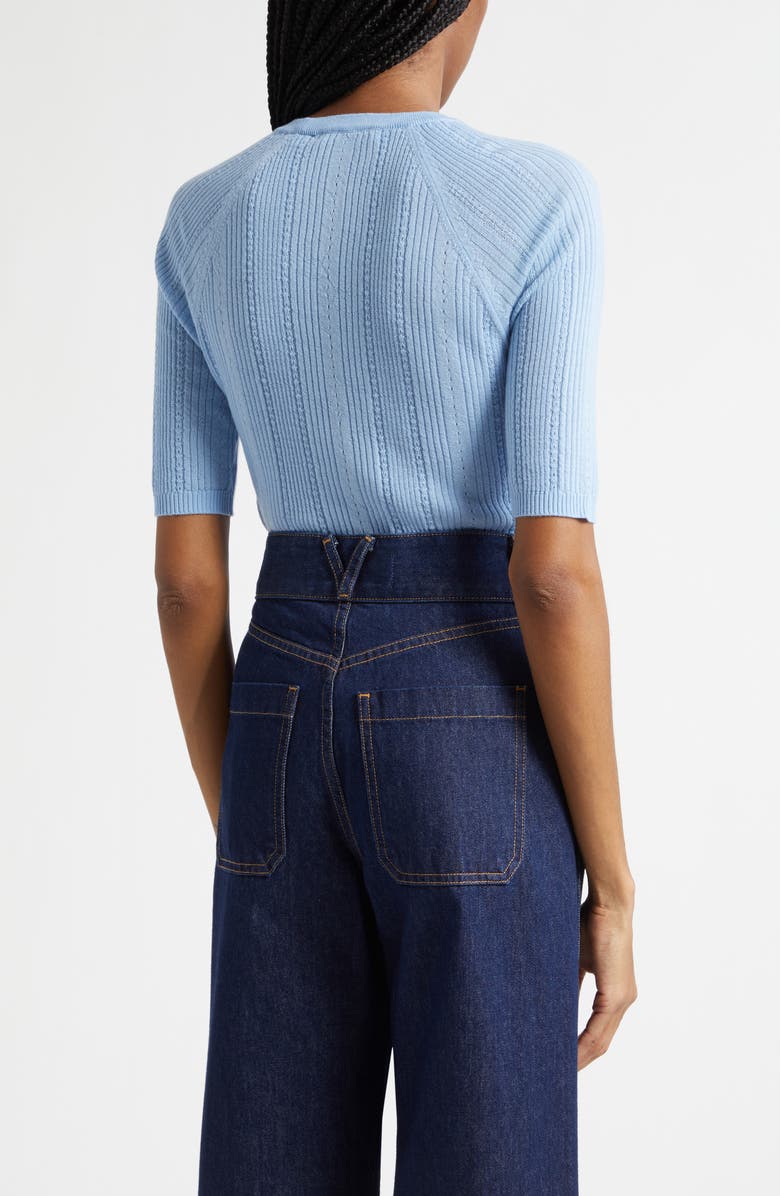 Veronica Beard Brielle Raglan Rib Knit Top, Alternate, color, Blue Jay