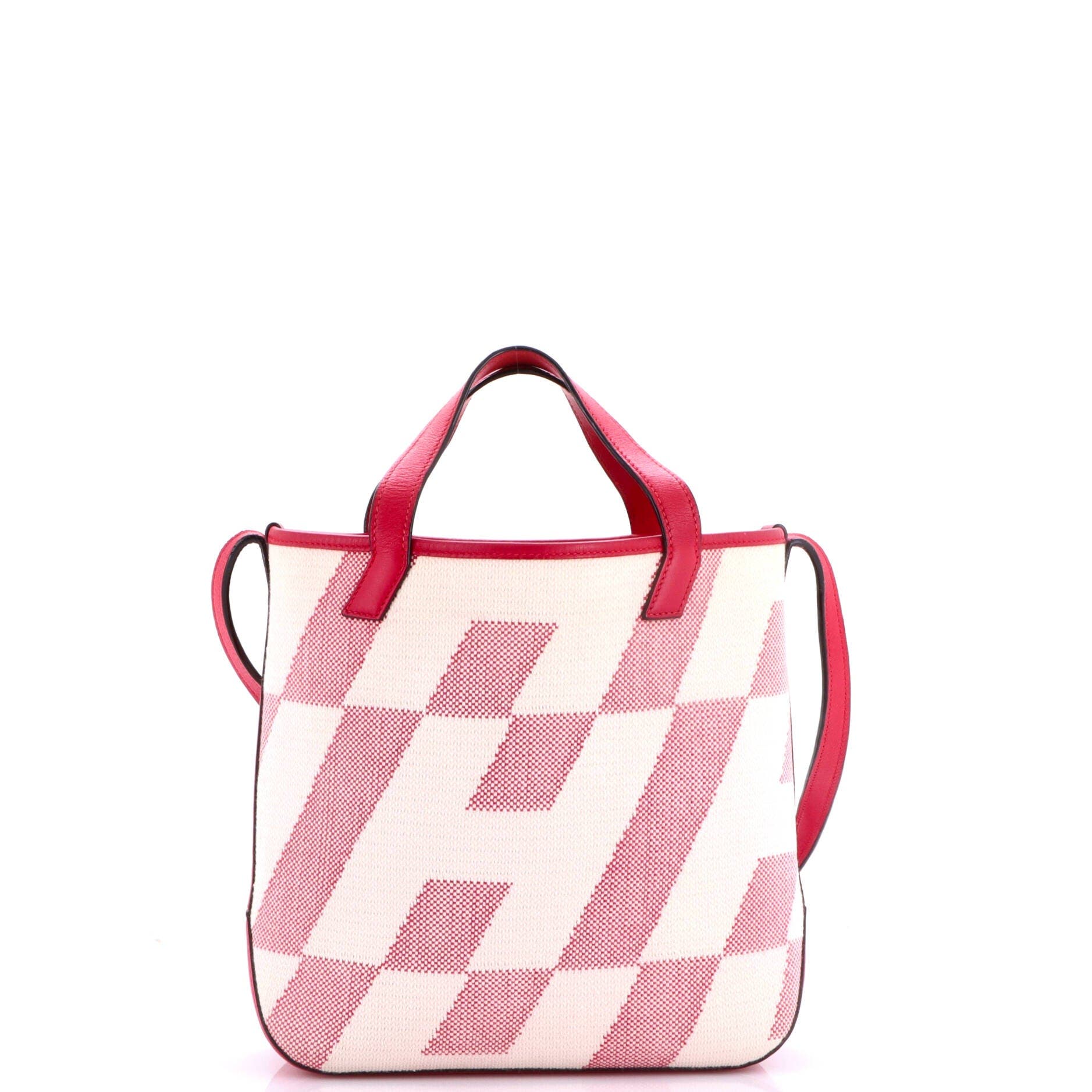 Cabas H en Biais Tote Canvas with Leather 27, Alternate, color, Pink