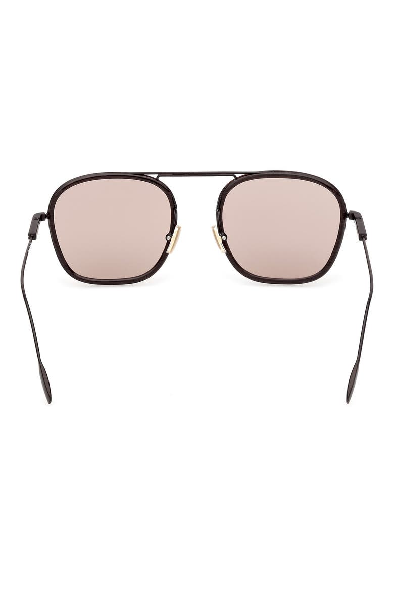 51mm Navigator Sunglasses, Alternate, color, MATTE DARK BROWN AND STRIPED DARK BROWN / BROWN LENSES