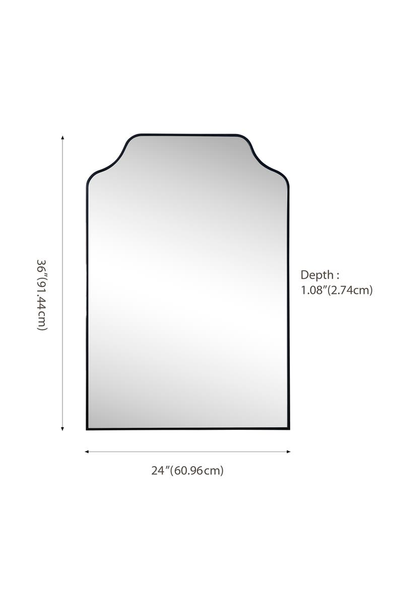 JONATHAN Y Lindie Medium Scalloped-Top Metal Framed Wall Mounted Mirror, Alternate, color,