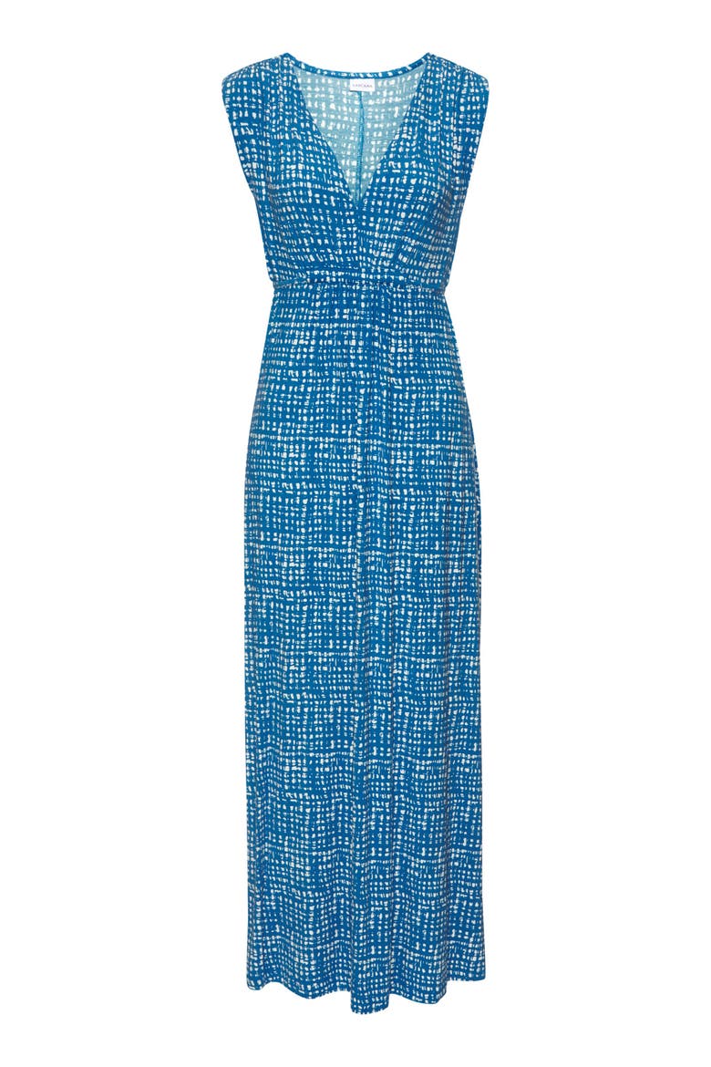 Print V-Neck Maxi Dress, Alternate, color, Blue-Printed
