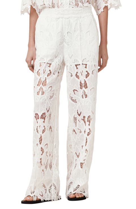 Charli Embroidered Wide Leg Pants