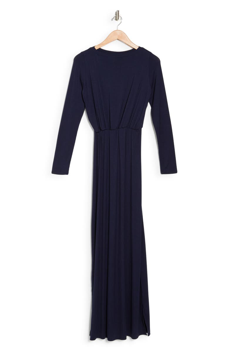 GO COUTURE Long Sleeve Maxi Dress, Alternate, color, Navy