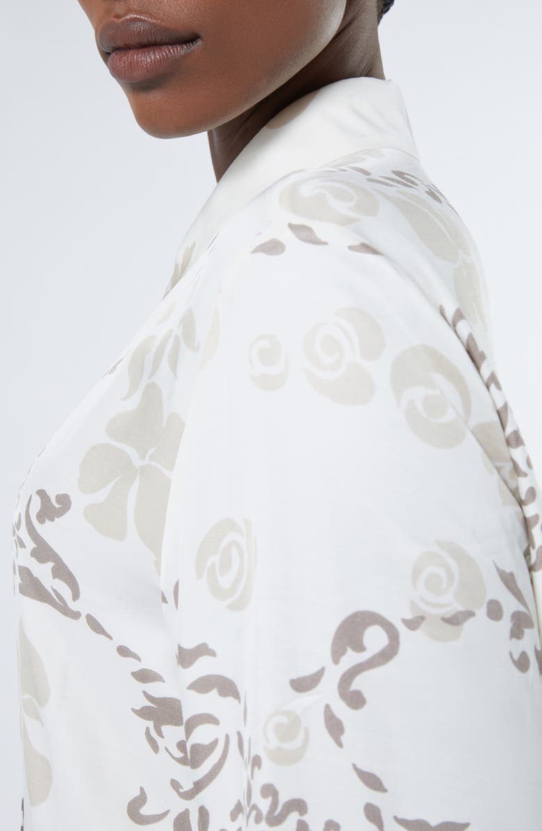 Marina Rinaldi Mixed Floral Button-Up Shirt, Alternate, color, Ivory