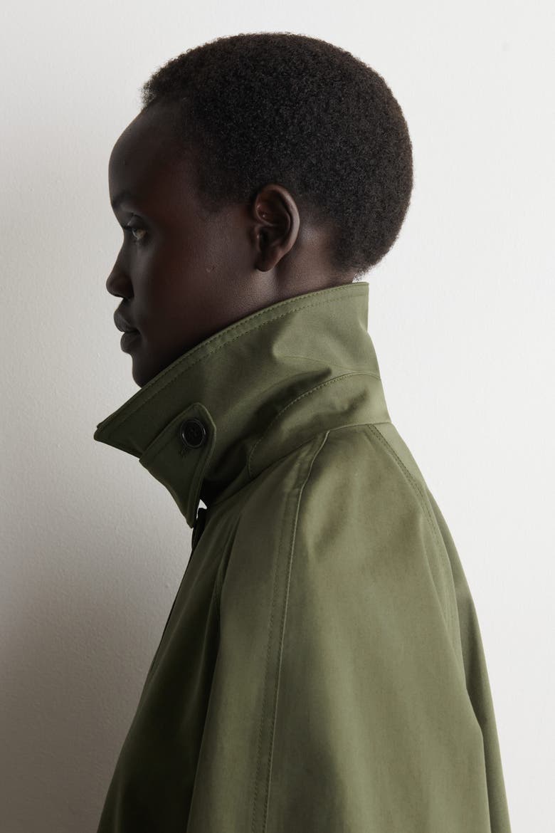 A-line Cotton-twill Jacket, Alternate, color, KHAKI