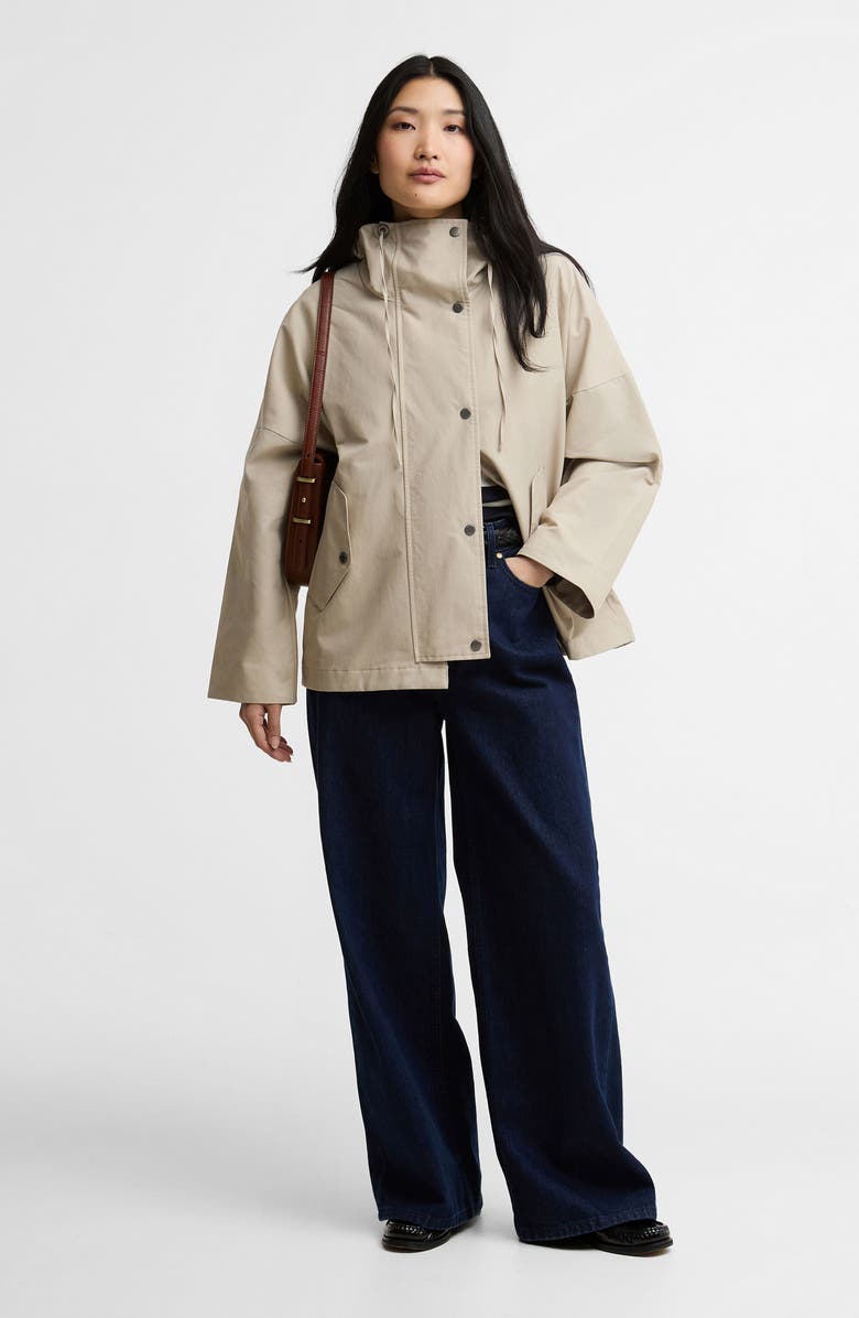 Barbour Kingswood Showerproof Hooded Jacket, Alternate, color, Light Sand/ Navy Gingham