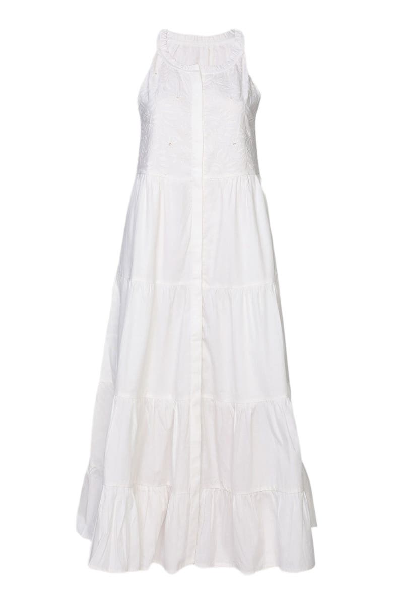 Reistor Embroidered Tiered Maxi Dress, Alternate, color, Coconut White