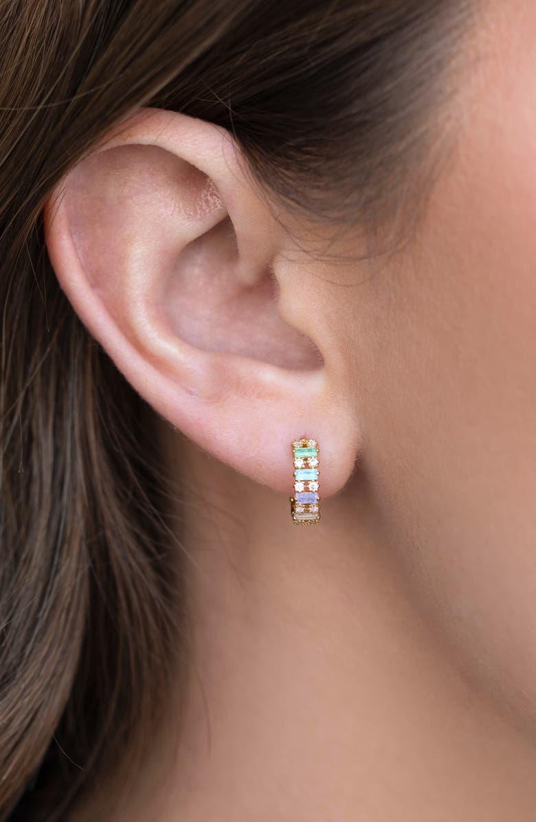 Girls Crew Aloe Huggie Hoop Earrings, Alternate, color, Gold