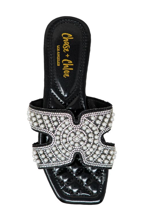 CHASE & CHLOE CHASE AND CHLOE TESSIE EMBELLISHED SLIDE SANDAL 