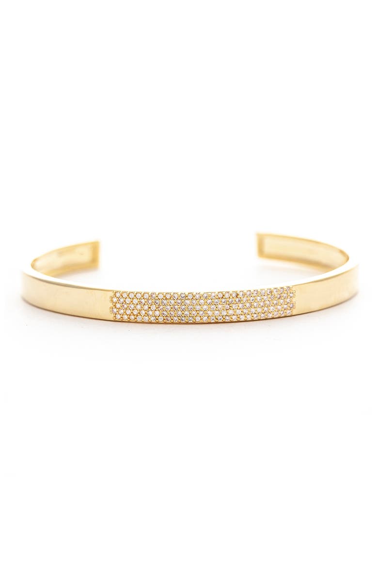 Satin CZ Bangle, Main, color, 18K GOLD CLAD