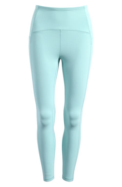 Zella Studio Luxe High Waist Pocket 7/8 Leggings In Teal Aquifer