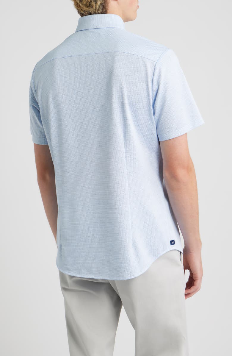 Mizzen+Main Halyard Trim Fit Short Sleeve Performance Button-Up Shirt, Alternate, color, White Grid Dot
