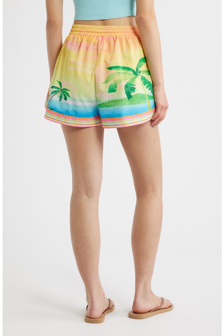 Print Lightweight Cover-Up Shorts, Alternate, color, BAHAMA BREEZE