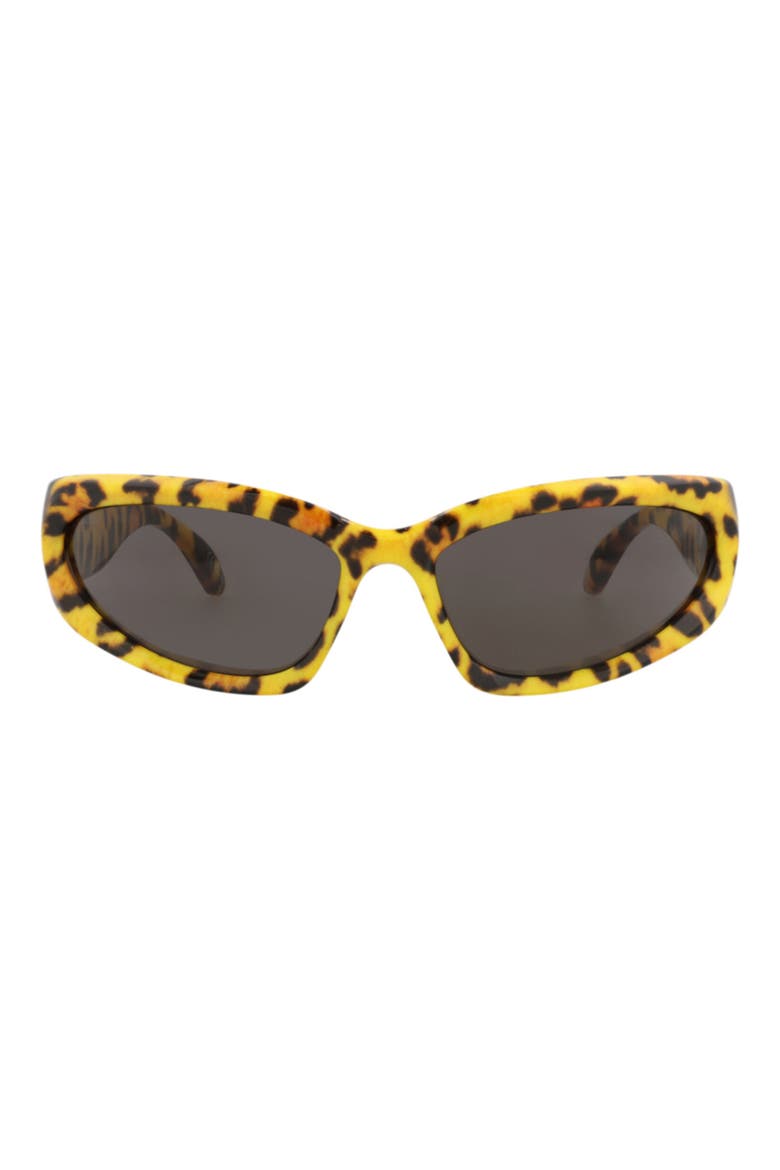 65mm Wrap Sunglasses, Main, color, YELLOW YELLOW GREY