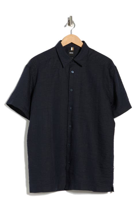 Cory Short Sleeve Linen Button-Up Shirt