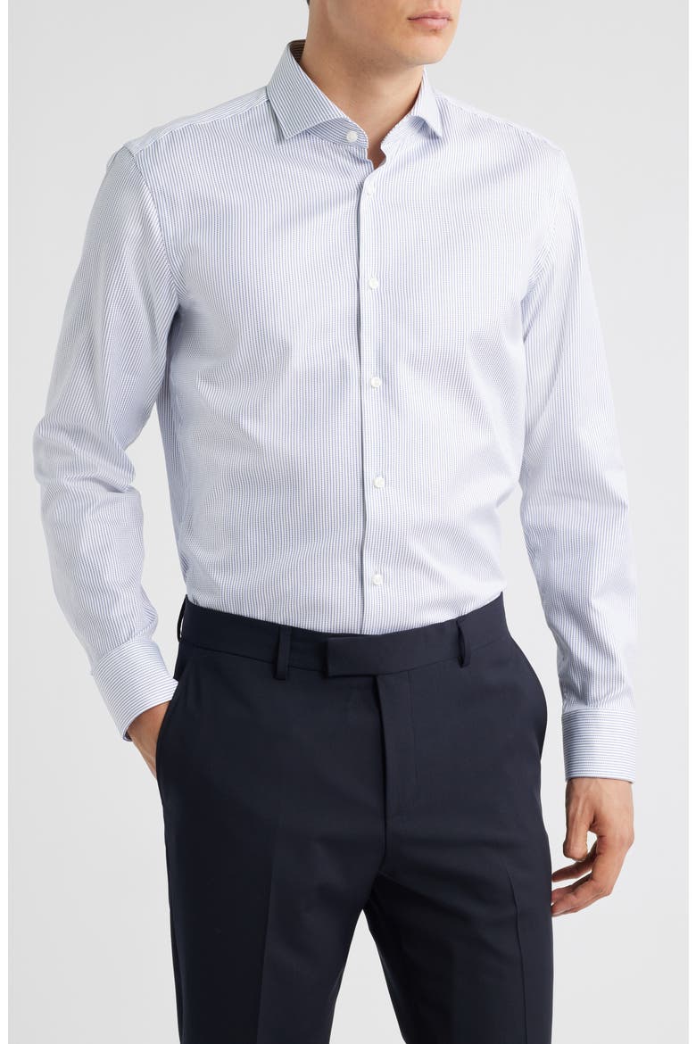 Hank Slim Fit Dress Shirt, Main, color, BRIGHT BLUE