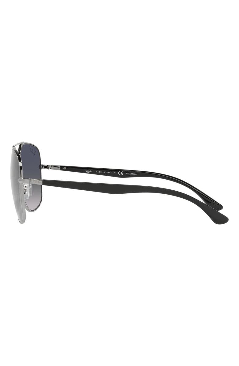 Ray-Ban 56mm Polarized Square Sunglasses, Alternate, color, Gun Metal/ Blu Gradient Polar