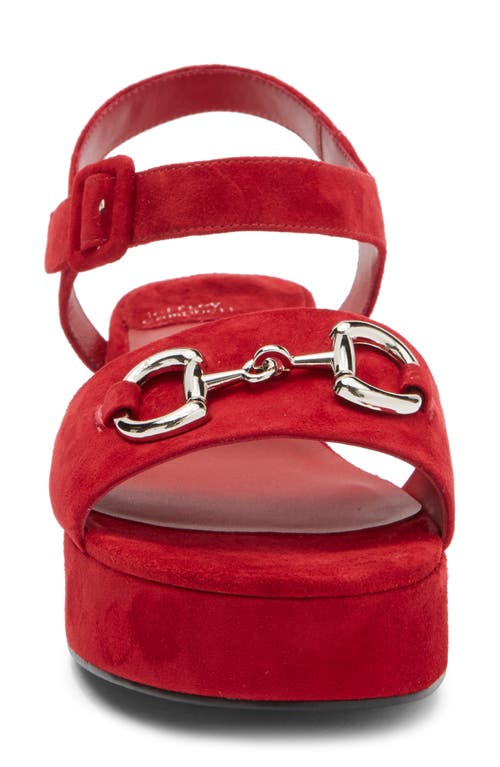 Jeffrey Campbell Timeless 2 Platform Sandal In Red Suede Silver