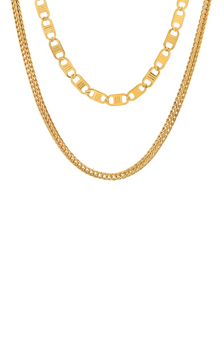 Men's Layered Chain Necklace, Main, color, YELLOW
