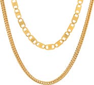 HMY JEWELRY Men's Layered Chain Necklace