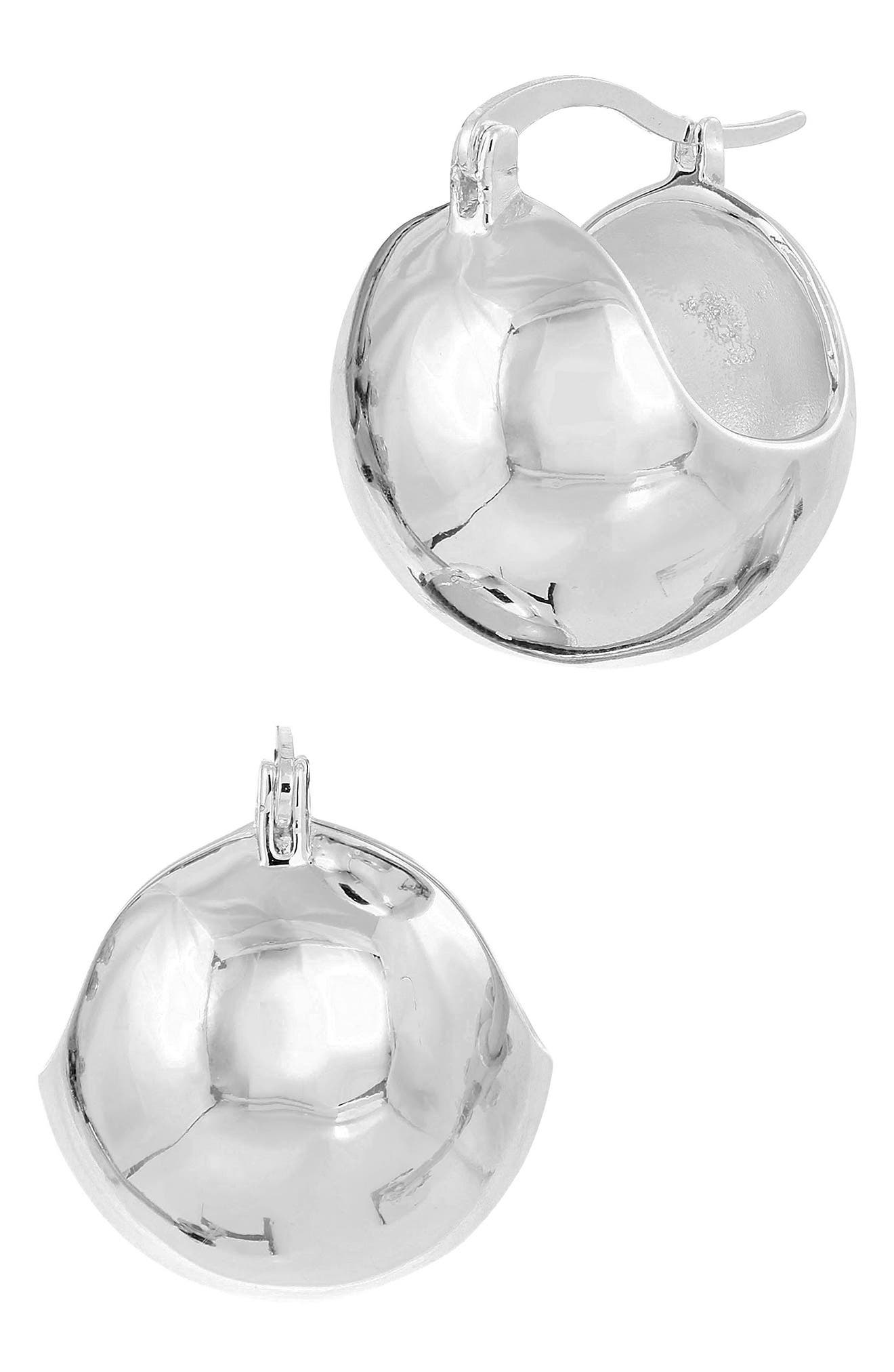 Puffy Sphere Huggie Hoop Earrings