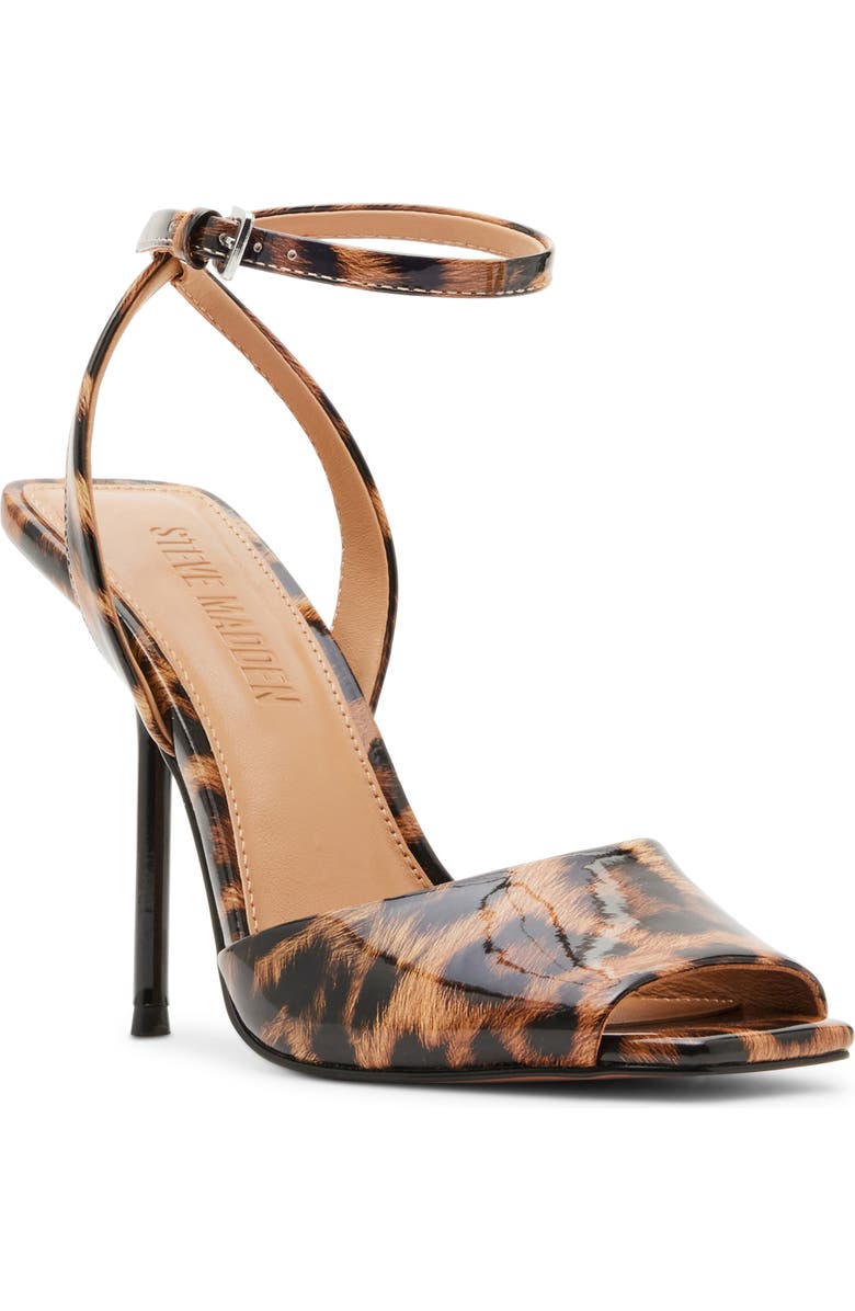 Steve Madden Lilac Ankle Strap Sandal, Main, color, Leopard Patent