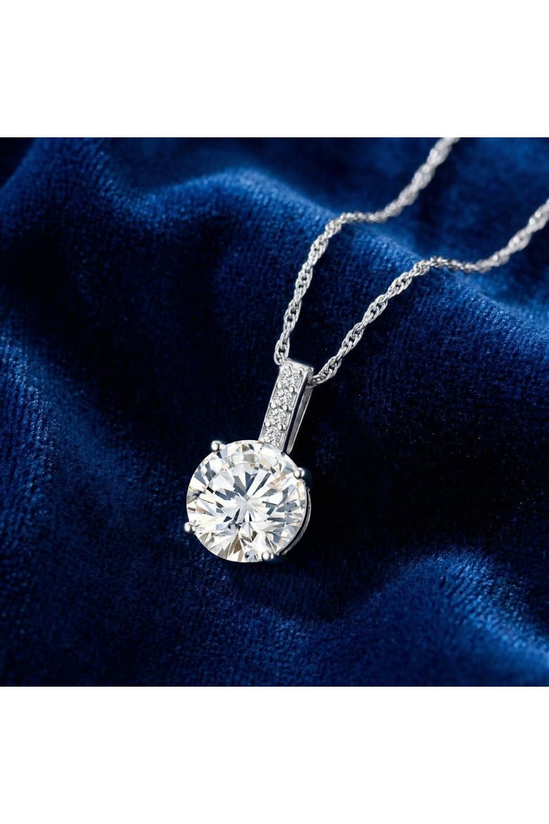 1 - 4Ct Diamond Solitaire Accent Pendant 14k Gold Womens 18" Ncecklace Lab Grown, Alternate, color, Yellow Gold - 4Ct