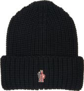 Moncler Logo Patch Virgin Wool Beanie