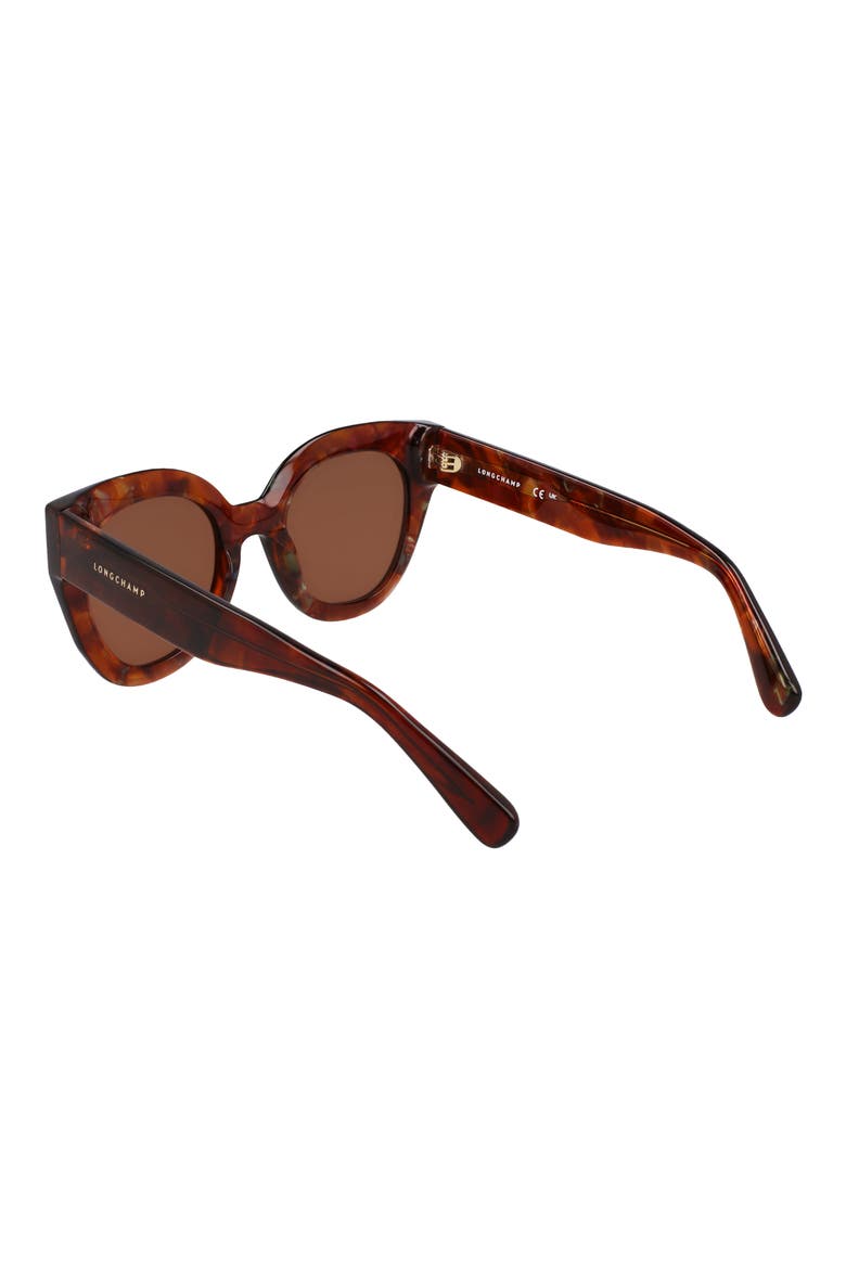 Heritage 49mm Small Round Sunglasses, Alternate, color, TEXTURED BROWN