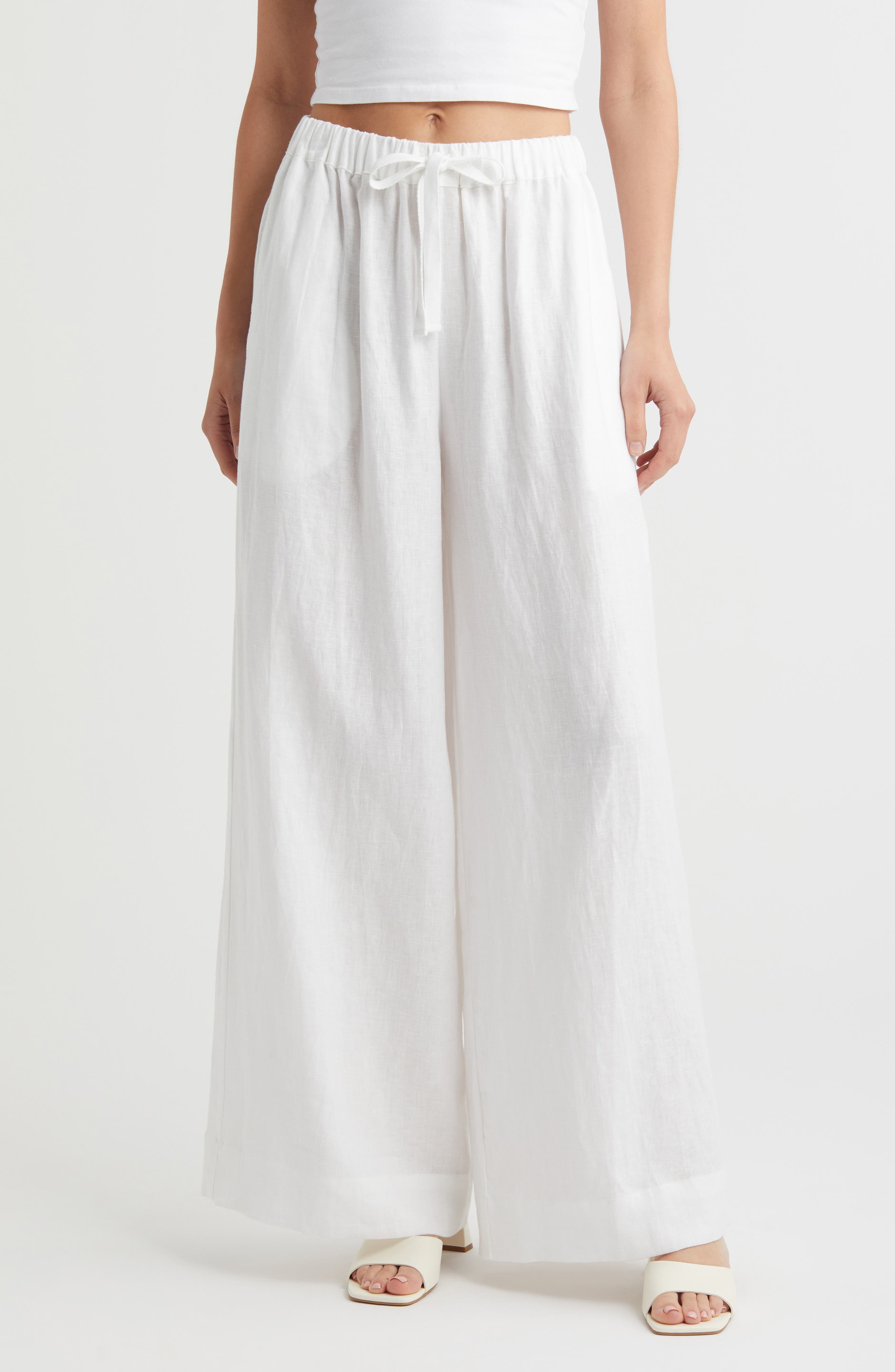 Conigli Wide Leg Linen Pants