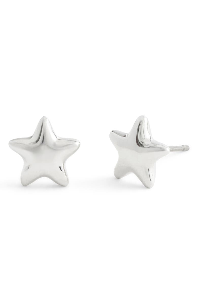 COACH Star Stud Earrings, Main, color, Rhodium