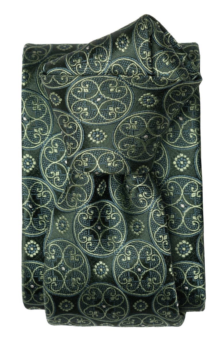 Elizabetta Palladio - Extra Long Silk Jacquard Tie for Men, Alternate, color, Forest Green